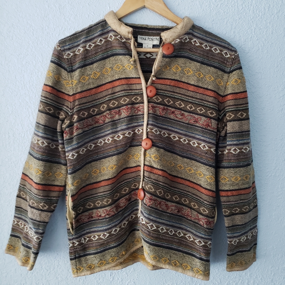 THINK POSITIVE patterned jacket